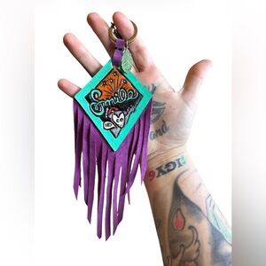 Artisan Adult Humor Anti Smile Opossum Middle Finger No Western Fringe Keychain